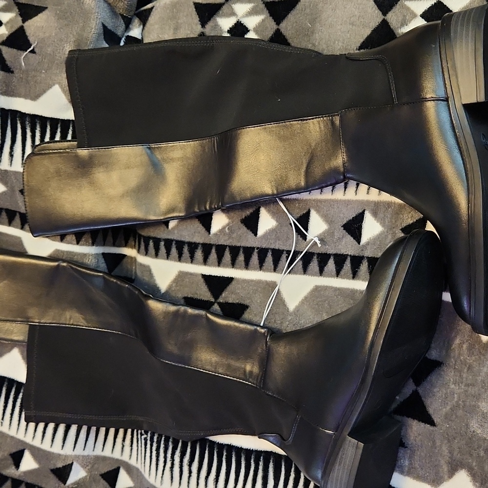 A New Day Tall Riding Boots Womens Black Size 6 Wide Calf - Picture 2 of 12